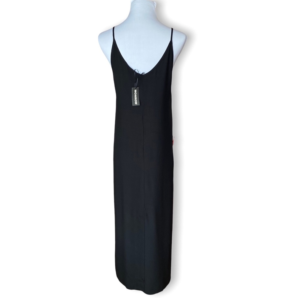 Monrow Slip Dress Maxi Back Slit Spaghetti Strap - Picture 10 of 15